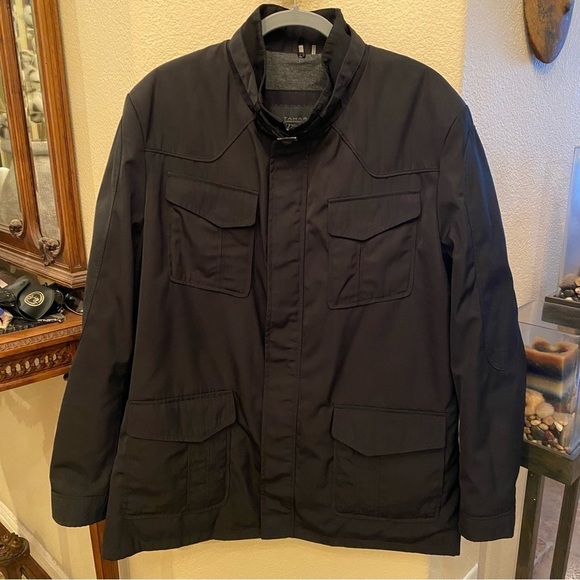 TAHARI Men Black Warm Heavy Duckdown Zip Snap Button Jacket Size XL - Picture 1 of 9